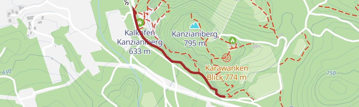 Route map: Klettergarten Kanzianiberg